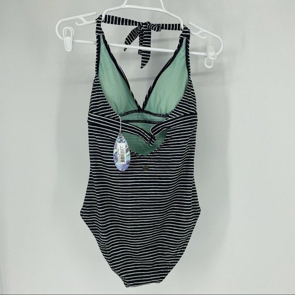 PRANA NWT LAHARI ONE PIECE SWIMSUIT BLACK STRIPE S - Picture 3 of 6